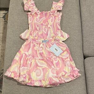 Hill House Pink and Yellow Swirl Kids Dress